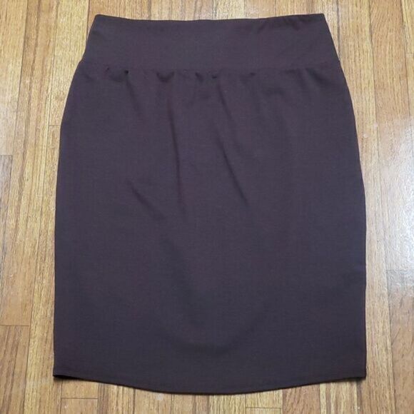 🌹APT. 9  BURGANDY PENCIL SKIRT sz L - Picture 1 of 5